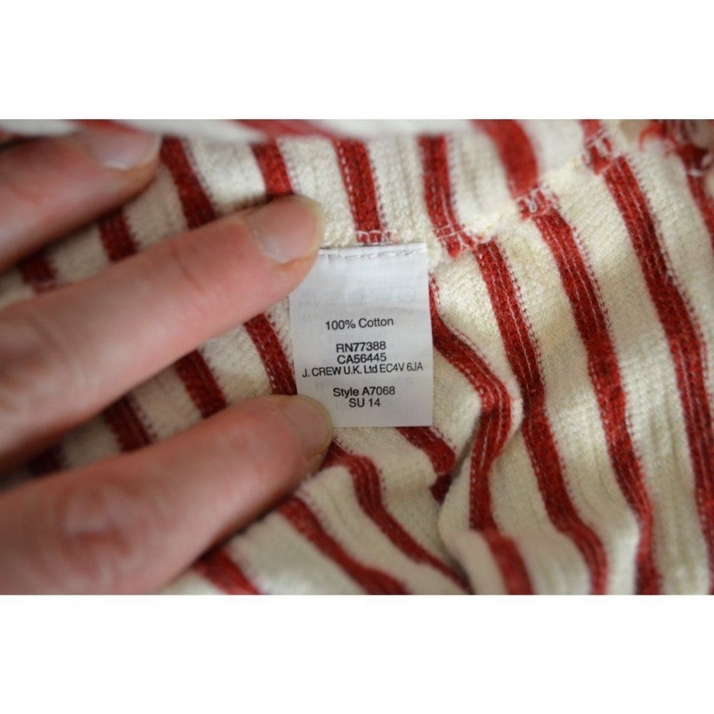 Madewell Surfbreeze Women's Medium Red Striped Long Sleeve Boat Neck Shirt - Picture 10 of 12